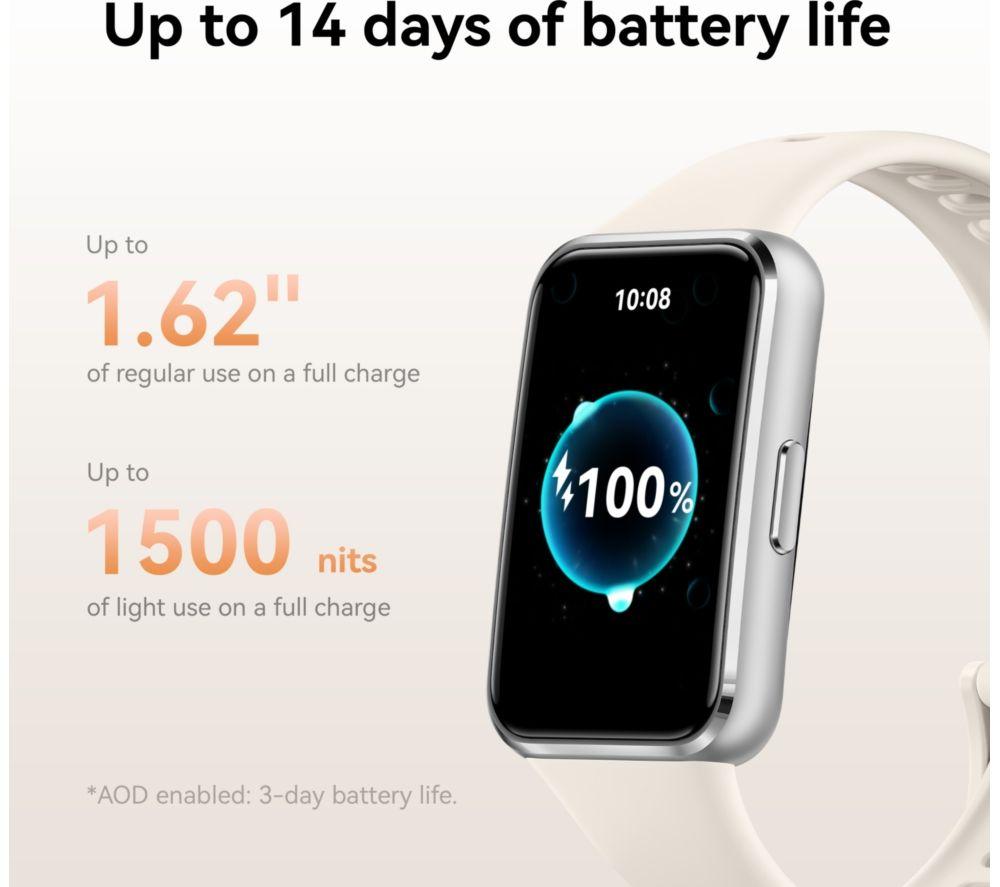 HUAWEI Band 11 Fitness Tracker - Aluminium with White Fluoroelastomer Strap image number 7 of 9
