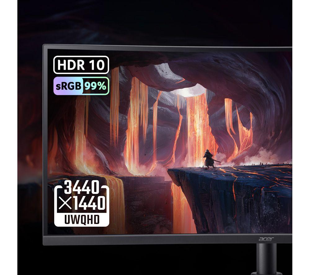 ACER Nitro XZ34CURW0 Ultra Wide Quad HD 34" Curved VA LCD Gaming Monitor - Black image number 5 of 5