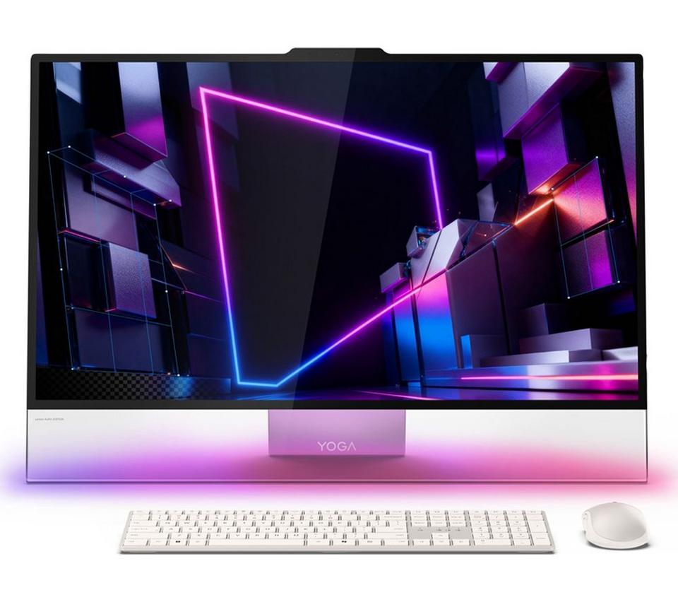 LENOVO Yoga AIO i Aura Edition 31.5" All-in-One PC, Copilot+ PC - Intel® Core Ultra X7, 1 TB SSD, Seashell