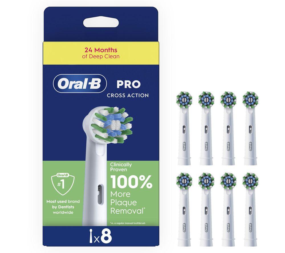 ORAL-B Pro Cross Action Replacement Toothbrush Head   Pack of 8