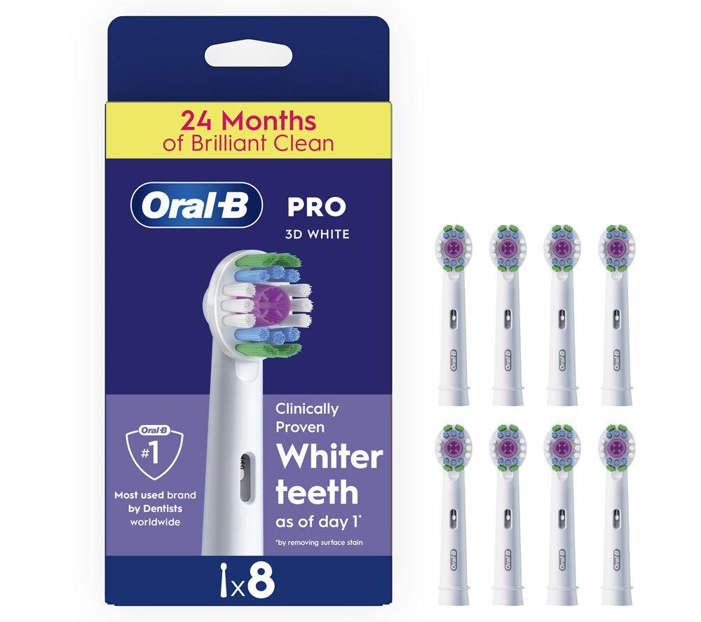 ORAL-B Pro 3D White Replacement Toothbrush Head   Pack of 8
