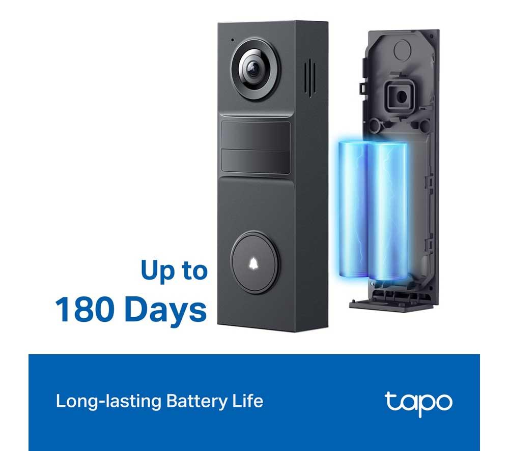 TP-LINK Tapo TD20 2K Battery Video Doorbell Mini - Black image number 6 of 12