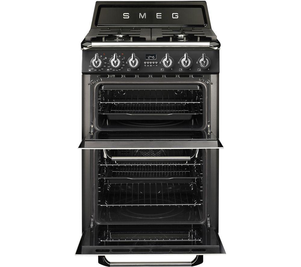 Smeg Victoria Tr62bl 60 Cm Wide Double Oven Dual Fuel Cooker - Black, Black