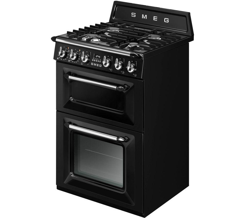 SMEG Victoria TR62BL 60 cm Wide Double Oven Dual Fuel Cooker - Black image number 3 of 5