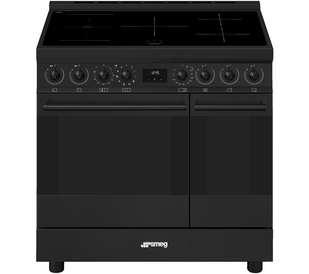 Smeg C92ipn2 90 Cm Electric Induction Pyrolytic Range Cooker - Black, Black