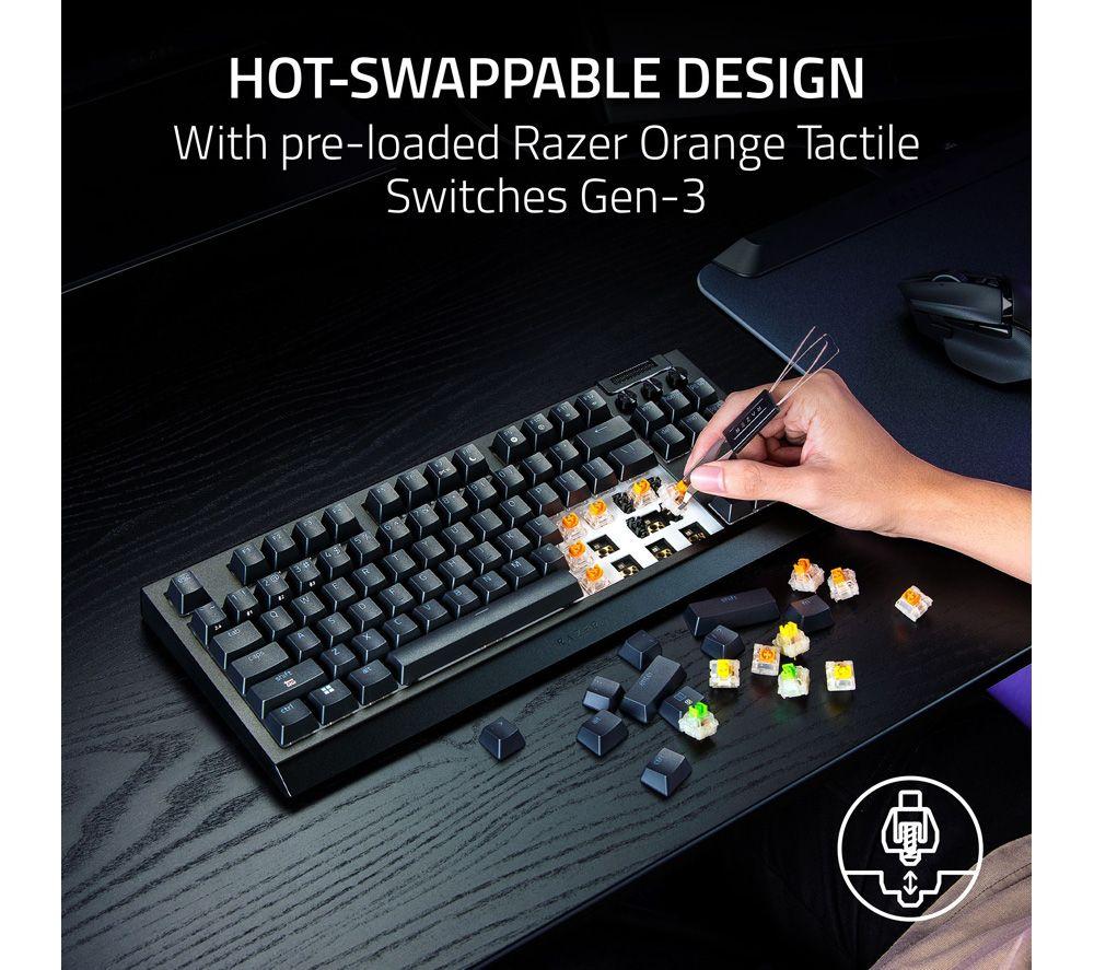 RAZER BlackWidow V4 Tenkeyless HyperSpeed Wireless Mechanical Gaming Keyboard - Black image number 5 of 5