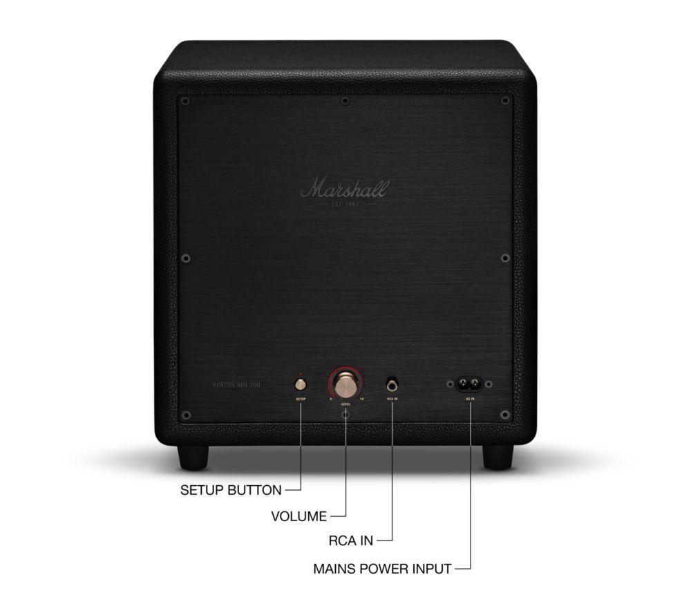 MARSHALL Heston 200 Wireless Subwoofer & 60 5.1 All-in-One Sound Bar Bundle - Black image number 5 of 11