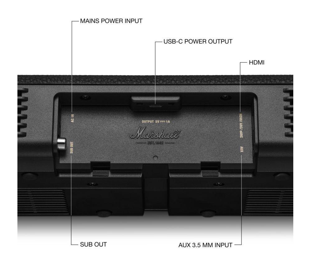 MARSHALL Heston 200 Wireless Subwoofer & 60 5.1 All-in-One Sound Bar Bundle - Black image number 8 of 11