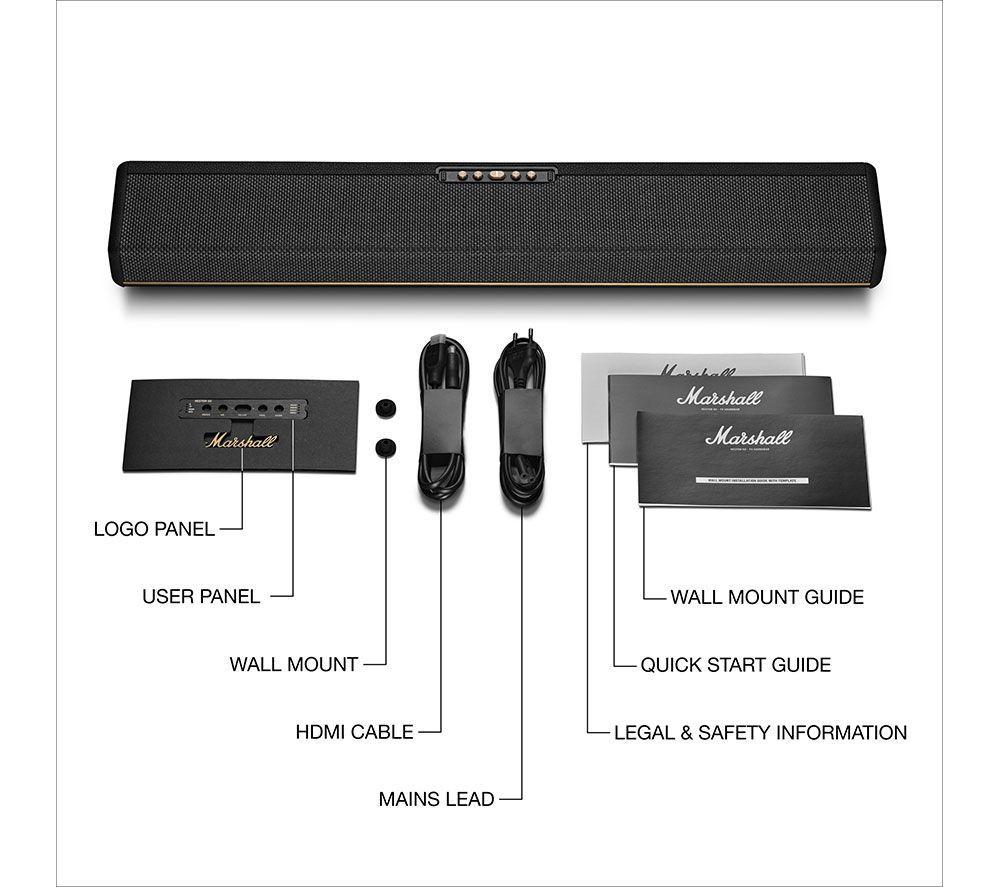 MARSHALL Heston 200 Wireless Subwoofer & 60 5.1 All-in-One Sound Bar Bundle - Black image number 10 of 11