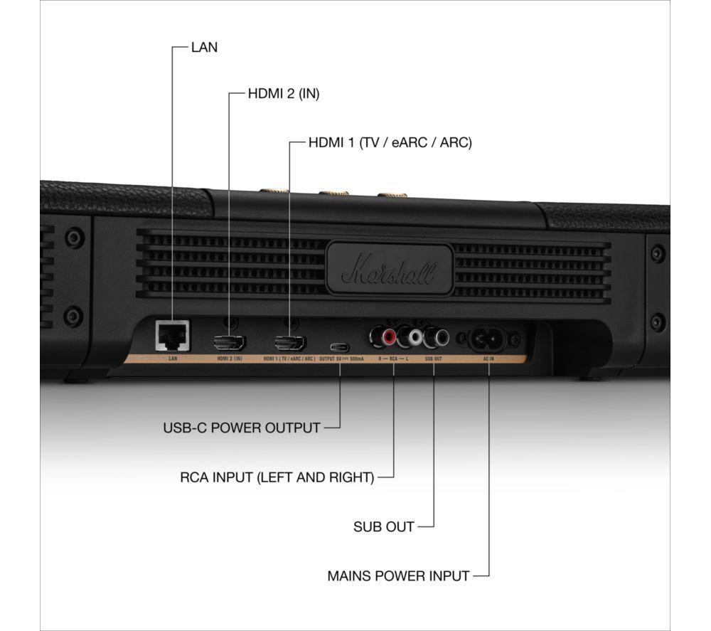MARSHALL Heston 120 5.1.2 All-in-One Sound Bar & 200 Wireless Subwoofer Bundle image number 4 of 10