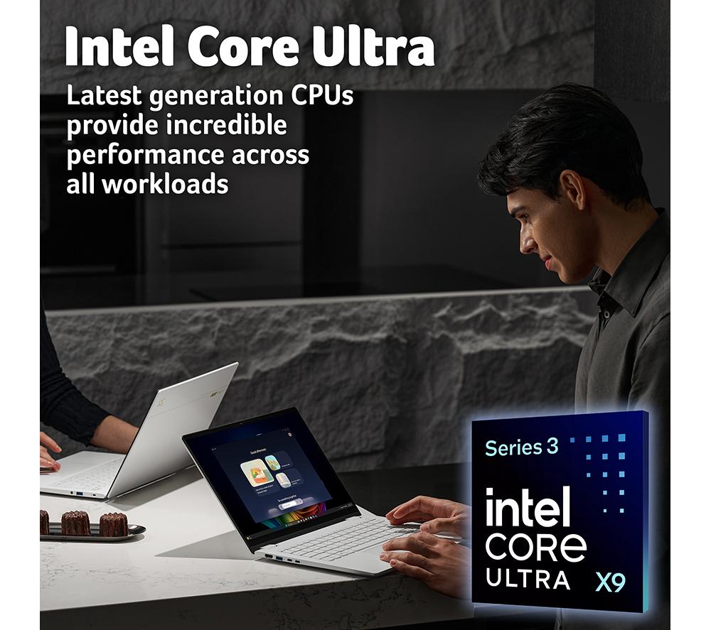 ACER Swift 16 AI 16" Laptop, Copilot+ PC - Intel&reg; Core&trade; Ultra X9, 1 TB SSD, Grey image number 3 of 9