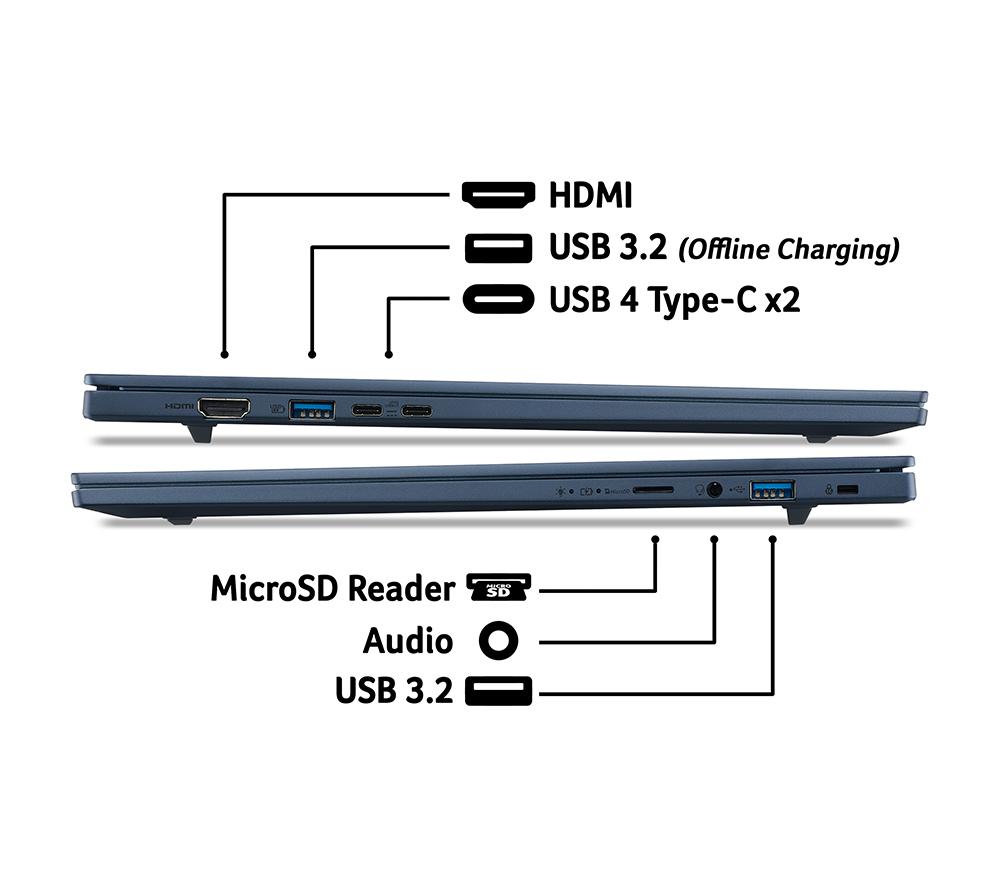 ACER Swift Go 16 OLED 16" Laptop, Copilot+ PC - AMD Ryzen AI 9, 1 TB SSD, Blue image number 11 of 12