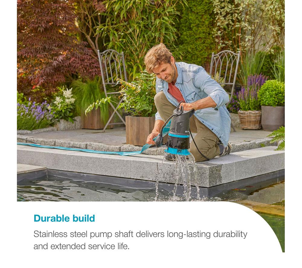 GARDENA 20000 2 in 1 Clear & Dirty Water Submersible Pump - Grey image number 4 of 9