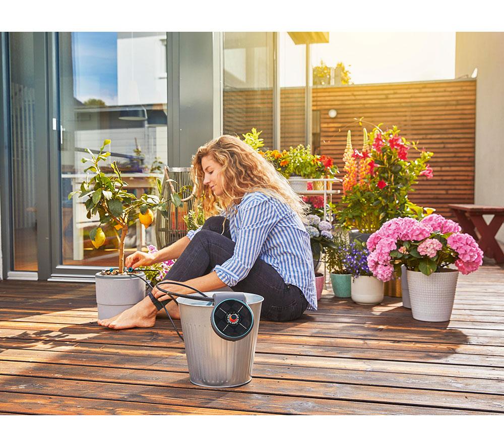 GARDENA AquaBloom Solar-Powered Irrigation Kit - Black image number 6 of 7