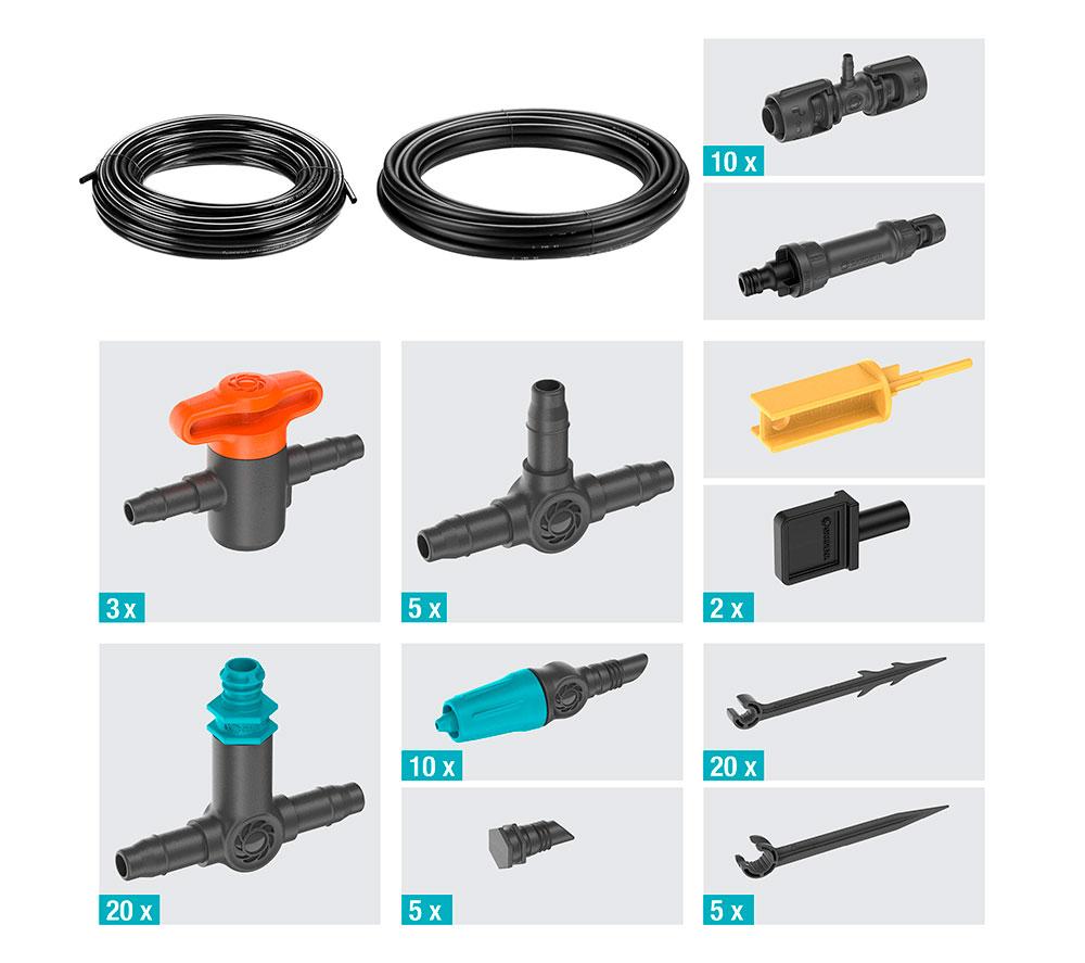 GARDENA Micro Drip Starter Set for Terrace - Black image number 2 of 6
