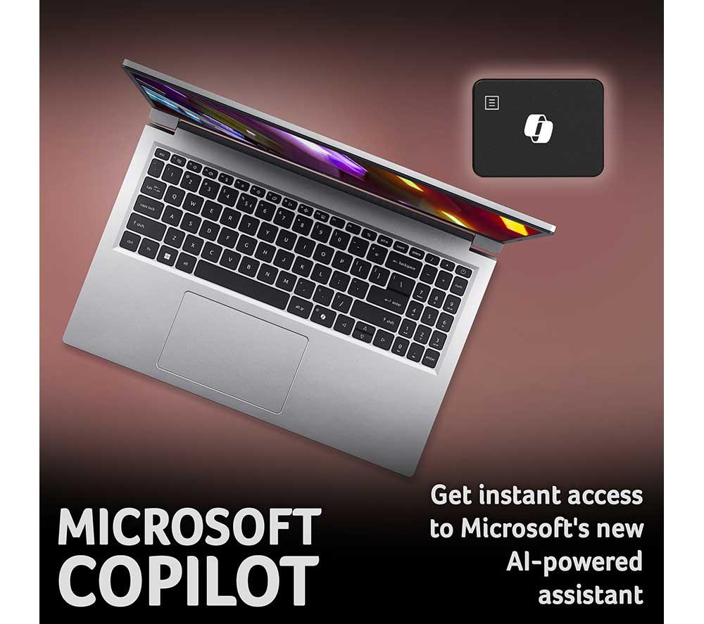 ACER Aspire Lite 15.6" Laptop - Intel&reg; N150, 128 GB SSD, Silver image number 7 of 9