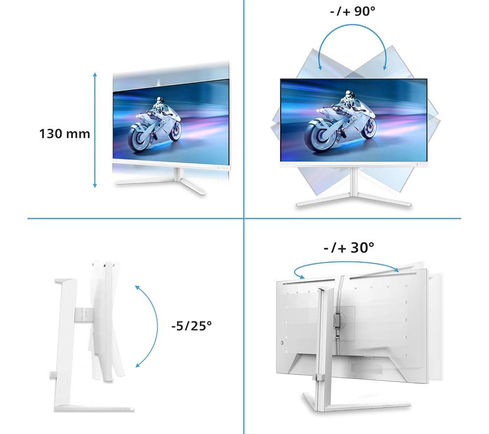 PHILIPS Evnia 5000 27M2N5901A 4K Ultra HD 27" IPS Gaming Monitor - White image number 4 of 6