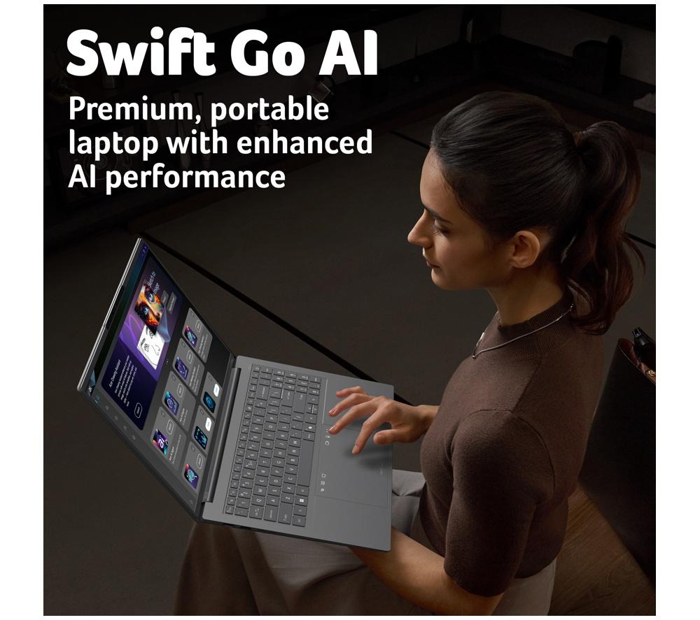 ACER Swift Go 16" AI Laptop - Intel&reg; Core&trade; Ultra 7, 1 TB SSD, Grey image number 2 of 10