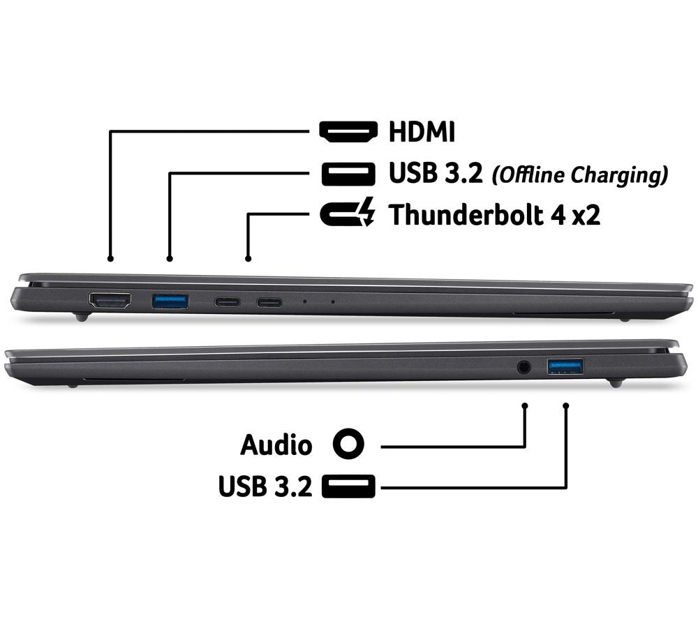 ACER Swift Go 16" AI Laptop - Intel&reg; Core&trade; Ultra 7, 1 TB SSD, Grey image number 9 of 10