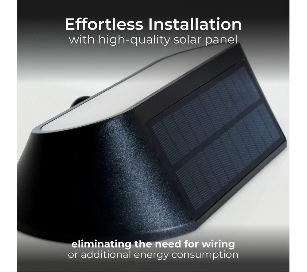 LUCECO Carina Solar LED Bulkhead Light with PIR Motion Sensor - Black image number 4 of 6