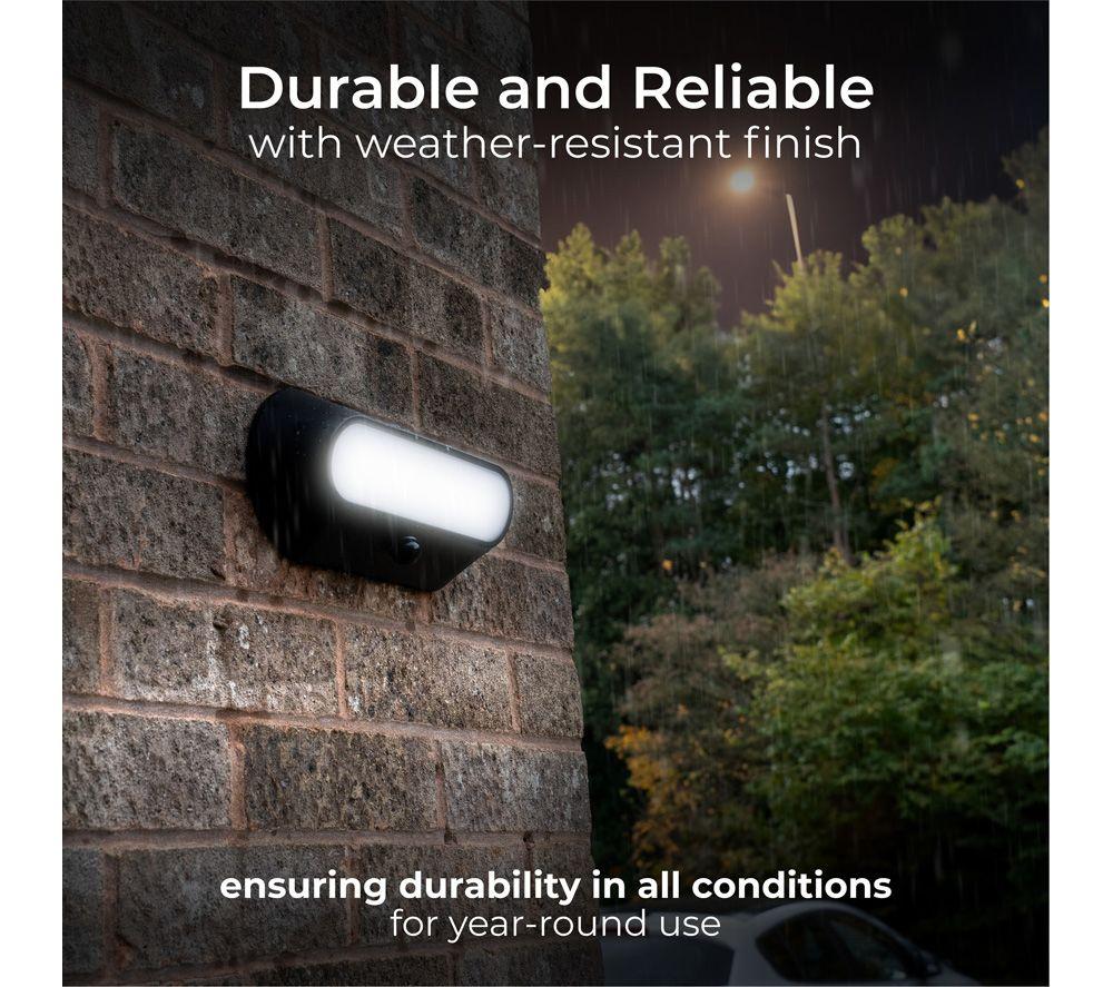 LUCECO Carina Solar LED Bulkhead Light with PIR Motion Sensor - Black image number 6 of 6
