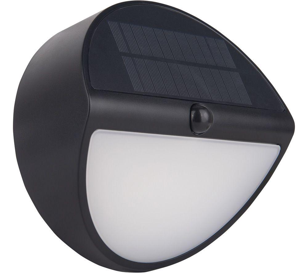 LUCECO Carina Solar Bulkhead LED Light with PIR Motion Sensor - Black