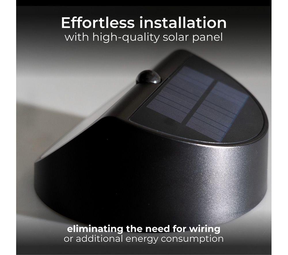 LUCECO Carina Solar Bulkhead LED Light with PIR Motion Sensor - Black image number 2 of 4