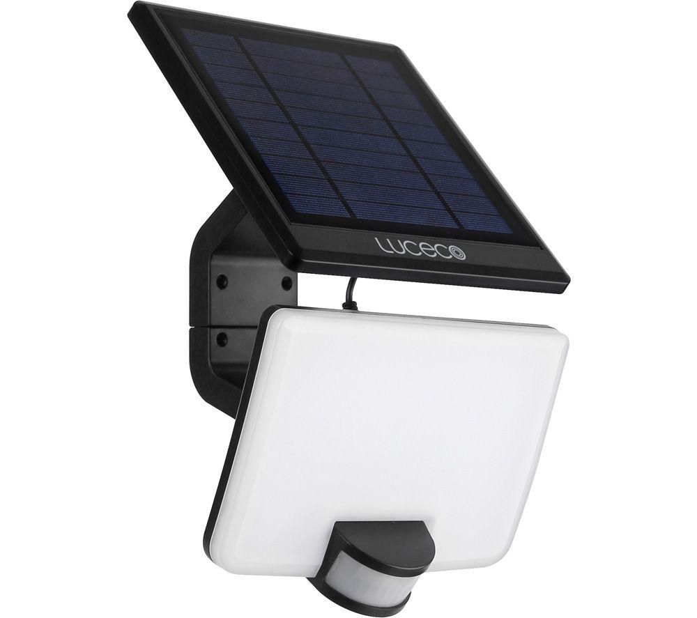 LUCECO LEXSF15B40-01 Solar LED Floodlight with PIR Motion Sensor - Black