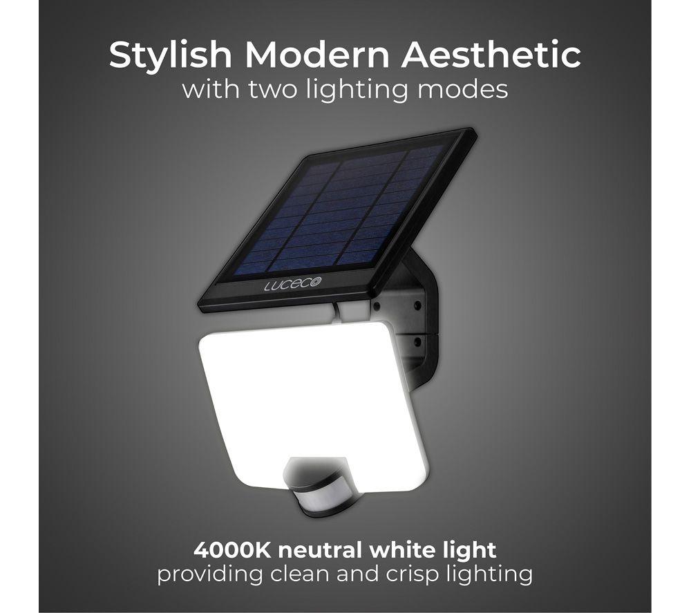 LUCECO LEXSF15B40-01 Solar LED Floodlight with PIR Motion Sensor - Black image number 2 of 5