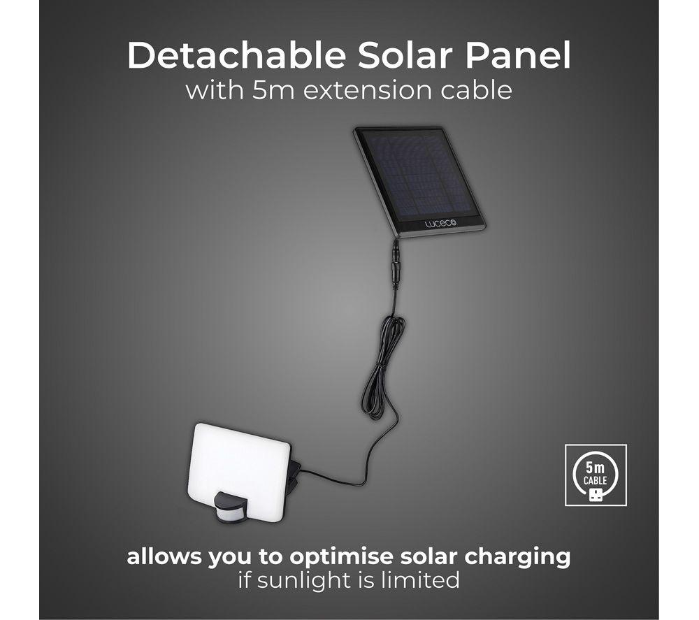 LUCECO LEXSF15B40-01 Solar LED Floodlight with PIR Motion Sensor - Black image number 3 of 5