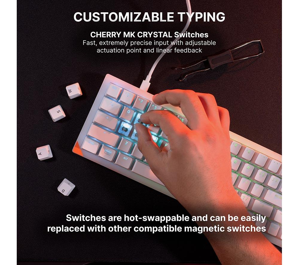CHERRY XTRFY K5 Pro TMR Compact Mechanical Gaming Keyboard - White image number 10 of 15