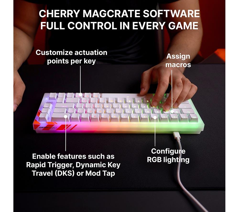 CHERRY XTRFY K5 Pro TMR Compact Mechanical Gaming Keyboard - White image number 11 of 15