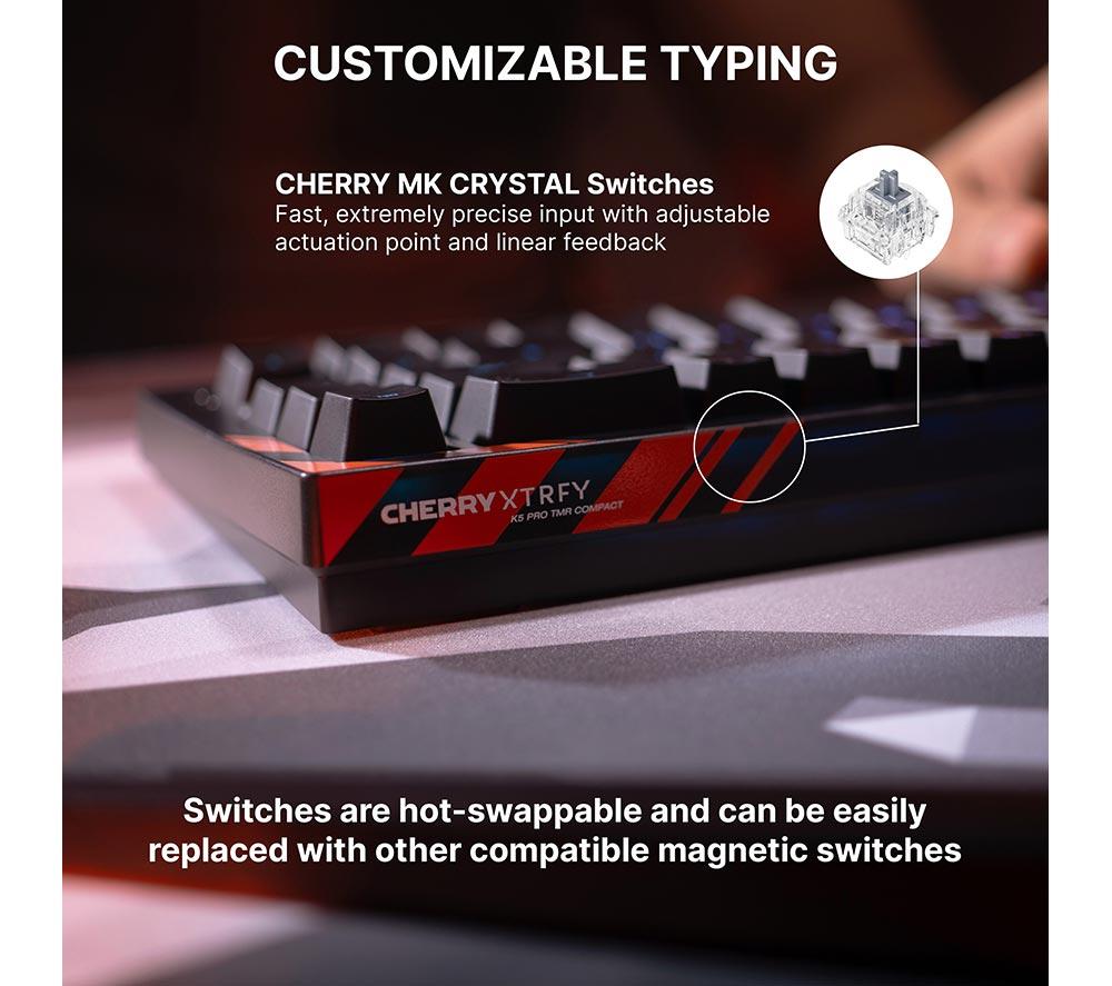 CHERRY XTRFY K5 Pro TMR Compact Mechanical Gaming Keyboard - Black image number 6 of 14