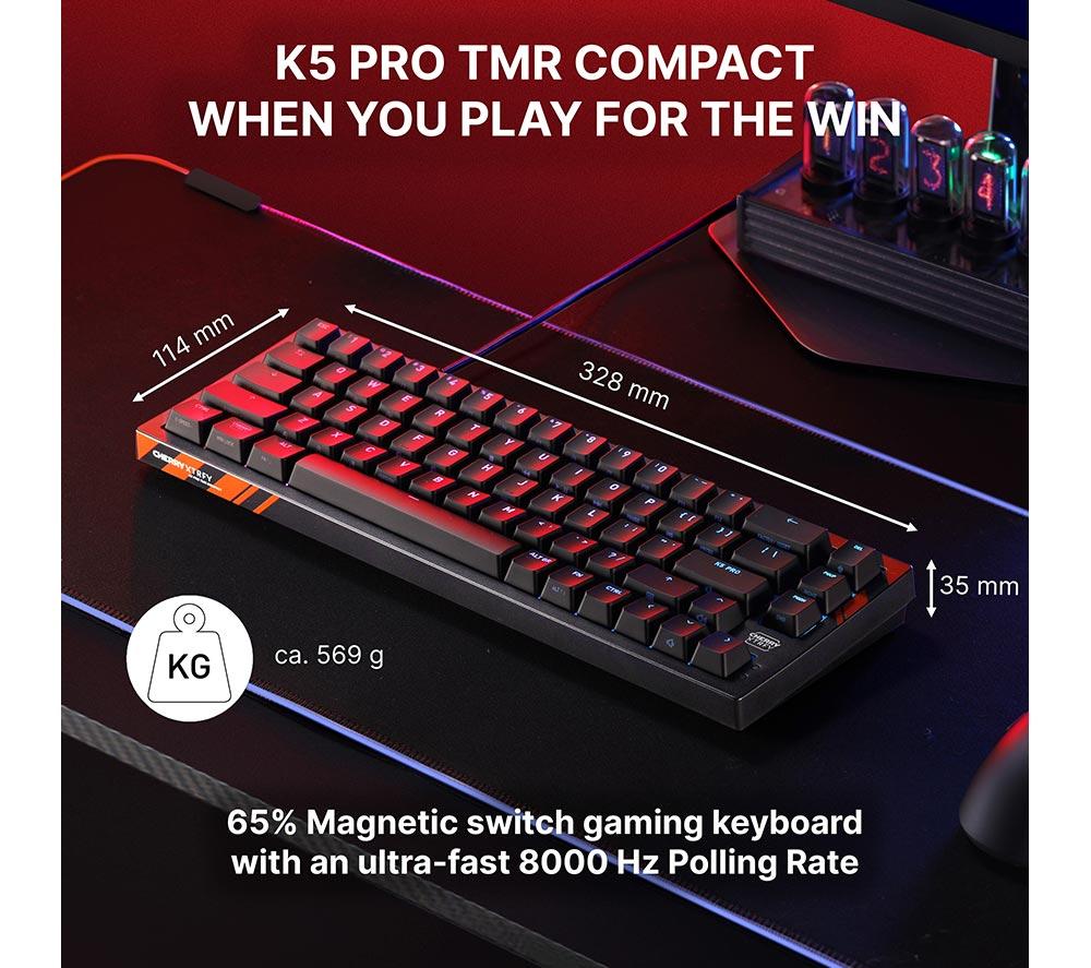 CHERRY XTRFY K5 Pro TMR Compact Mechanical Gaming Keyboard - Black image number 9 of 14