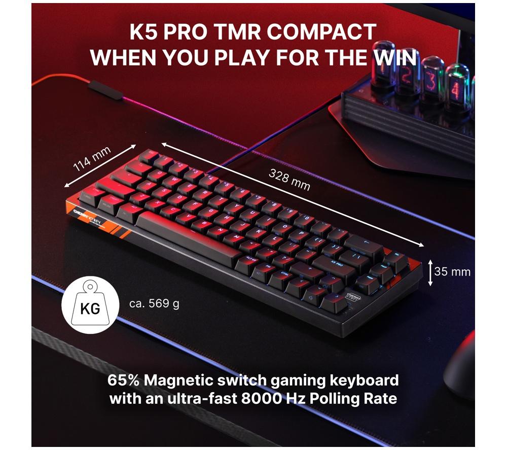 CHERRY XTRFY K5 Pro TMR Compact Mechanical Gaming Keyboard - Black image number 14 of 14