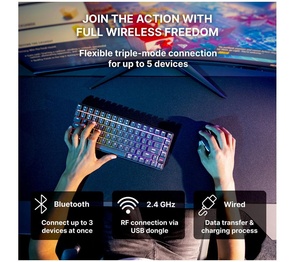 CHERRY XTRFY K33 Compact Wireless RGB Gaming Keyboard - Black image number 2 of 9
