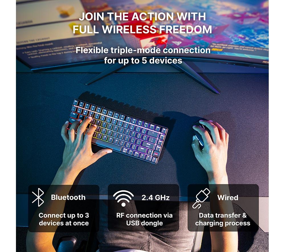 CHERRY XTRFY K33 Compact Wireless RGB Gaming Keyboard - Black image number 8 of 10