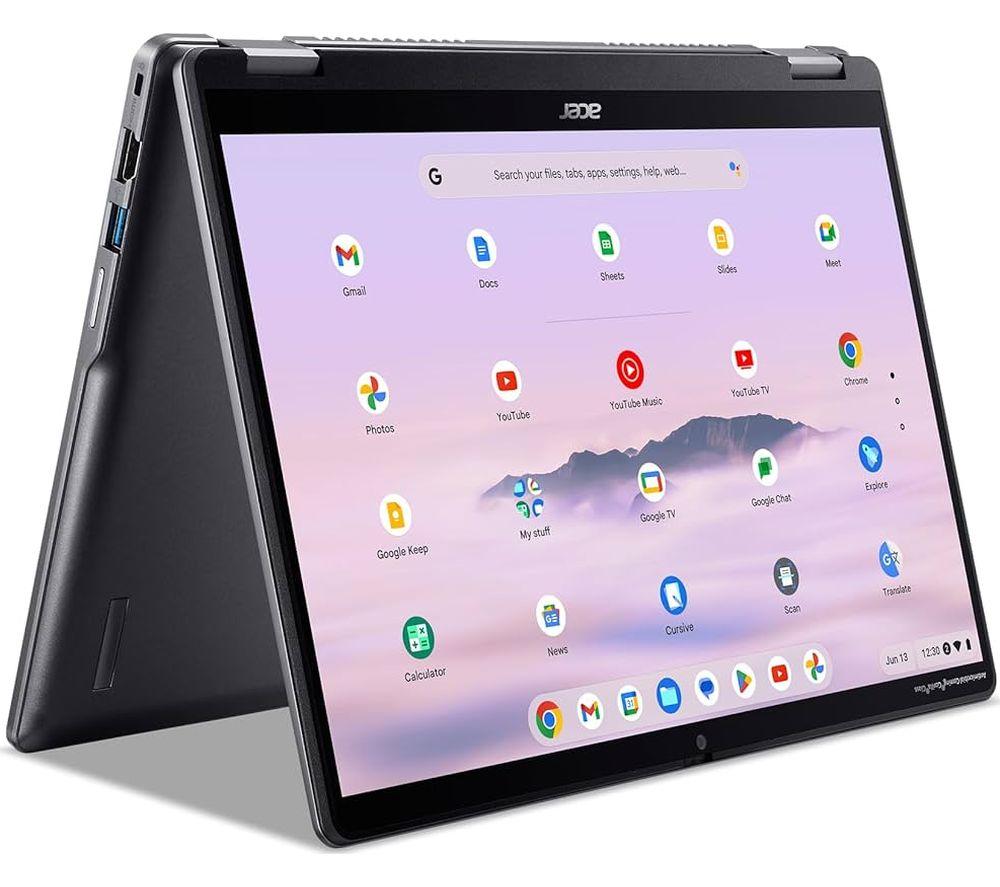 Acer Spin 514 14" 2 In 1 Chromebook Plus - Mediatek Kompanio Ultra 910, 128 Gb Ufs, Silver, Silver/Grey