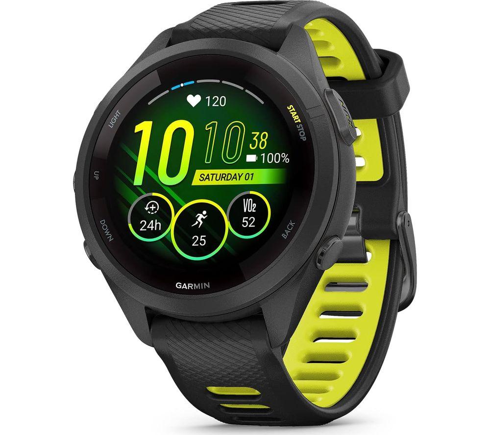 Garmin Forerunner 265S Sports Watch - Black & Yellow, 42 Mm, Yellow,Black