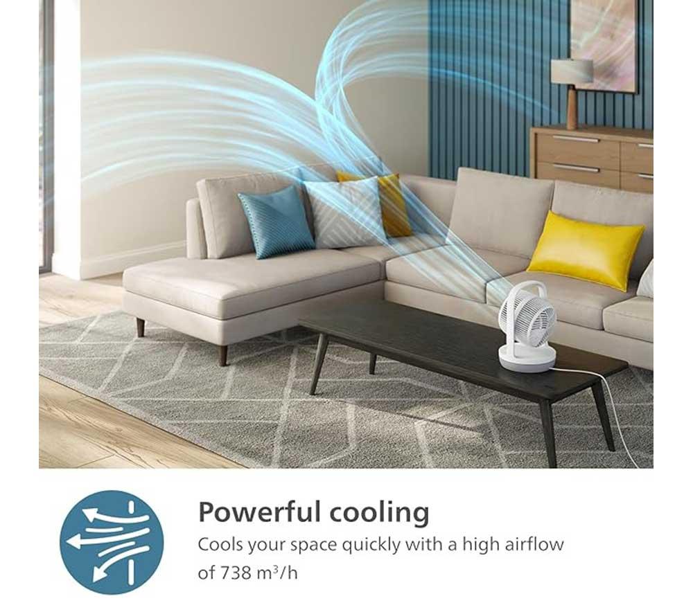 PHILIPS 2000 Series CX2050/00 Portable 8" Table Fan - White image number 4 of 10