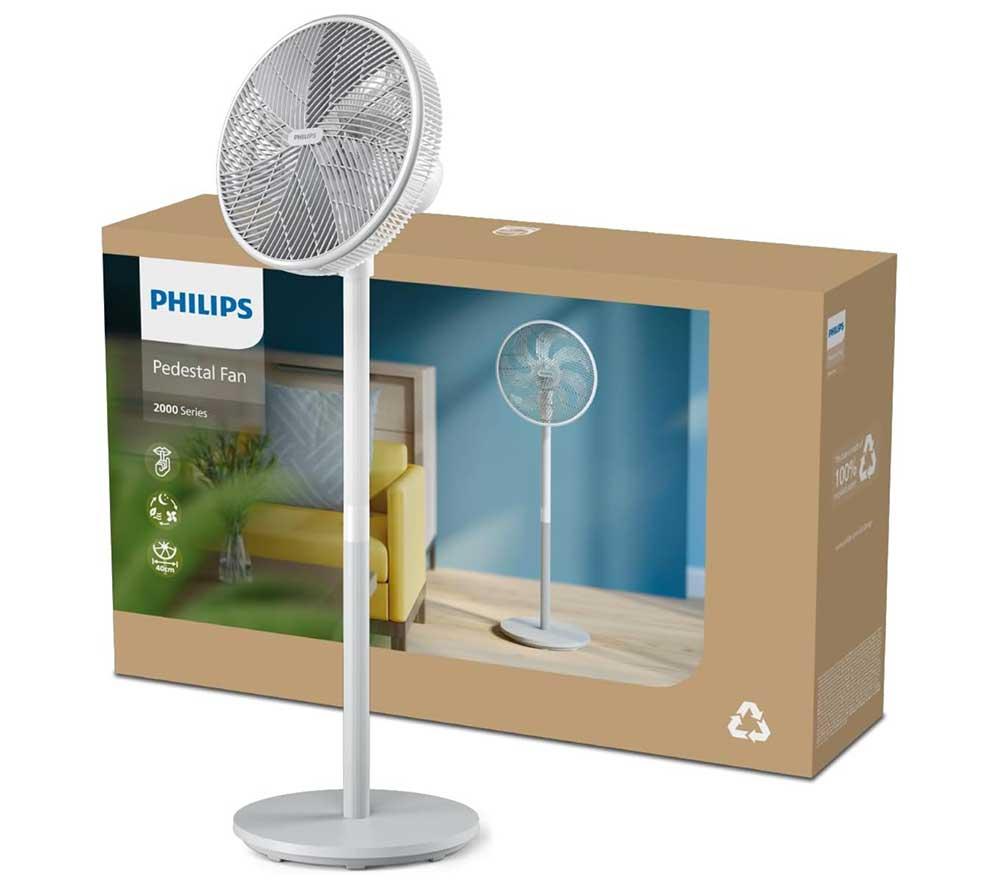 PHILIPS 2000 Series CX2550/00 Portable 15" Pedestal Fan - White image number 8 of 8