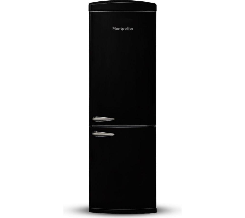 Montpellie Retro Mab190k 60/40 Fridge Freezer - Black, Black