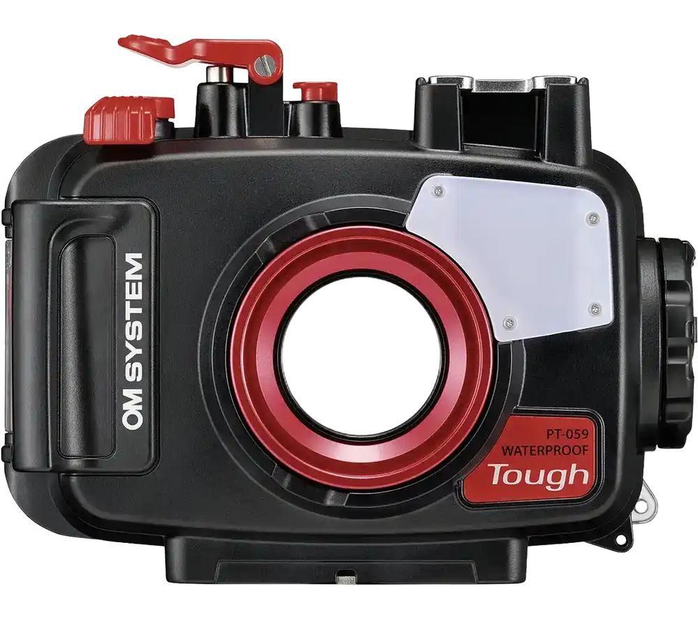 Om System Pt-059 Underwater Camera Housing - Black & Red, Black,Red