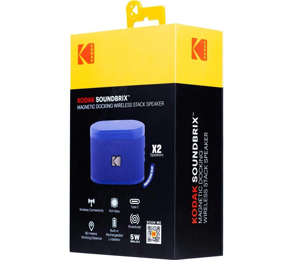 KODAK SoundBrix Portable Bluetooth Speaker - Backstage Blue, Set of 2 image number 3 of 4