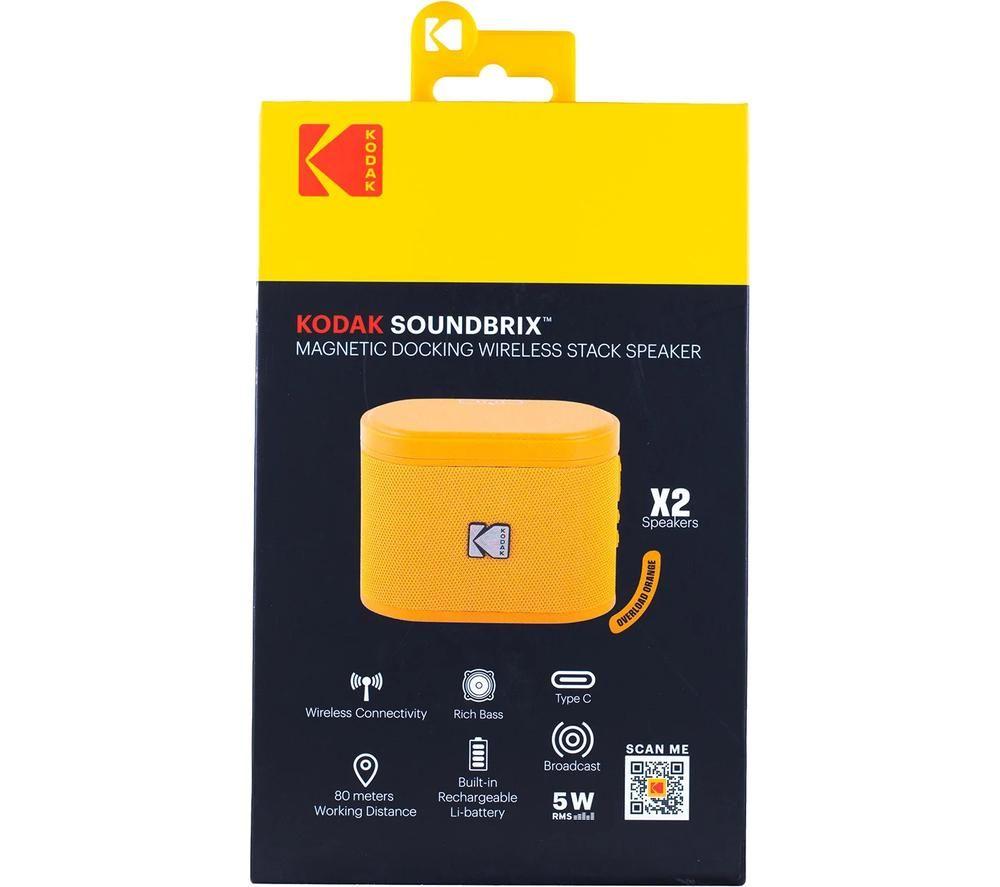 KODAK SoundBrix Portable Bluetooth Speaker - Overload Orange, Set of 2 image number 2 of 5