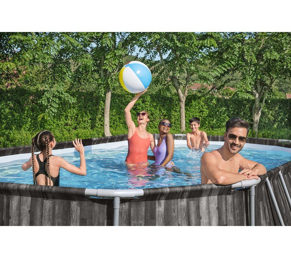 BESTWAY 20ft x 48" Steel Pro Max Steel Oval Swimming Pool &ndash; Grey image number 4 of 6