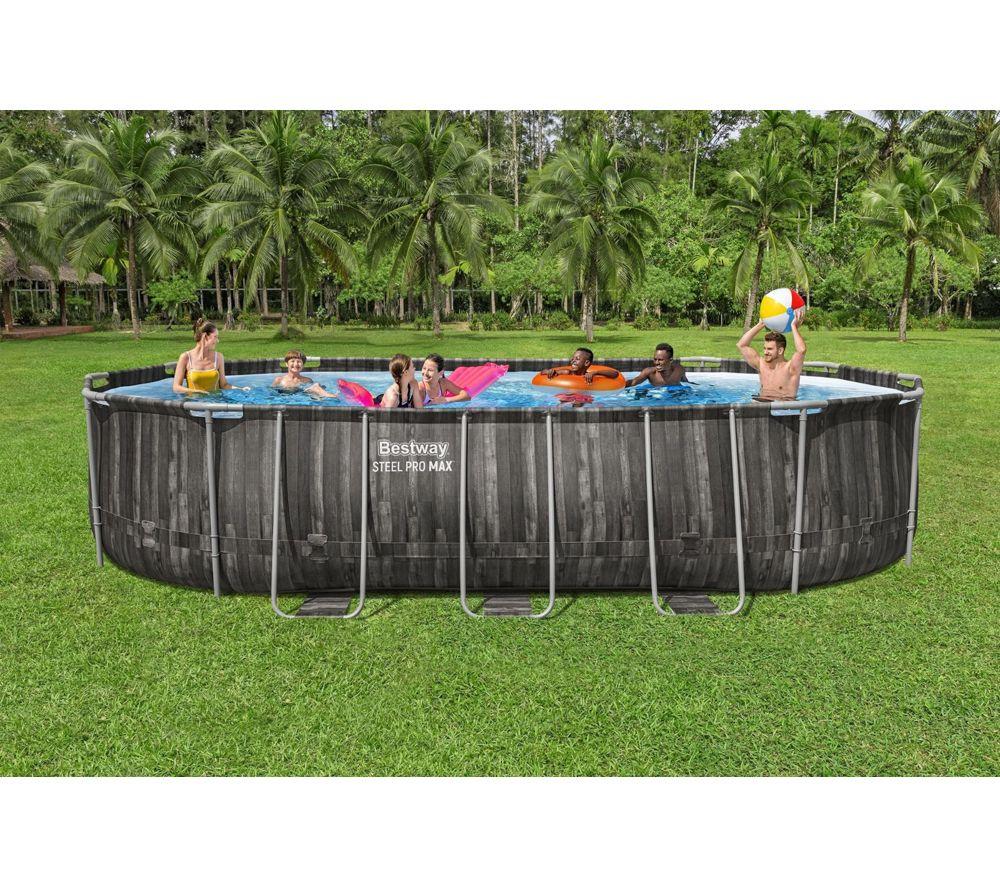 BESTWAY 20ft x 48" Steel Pro Max Steel Oval Swimming Pool &ndash; Grey image number 6 of 6
