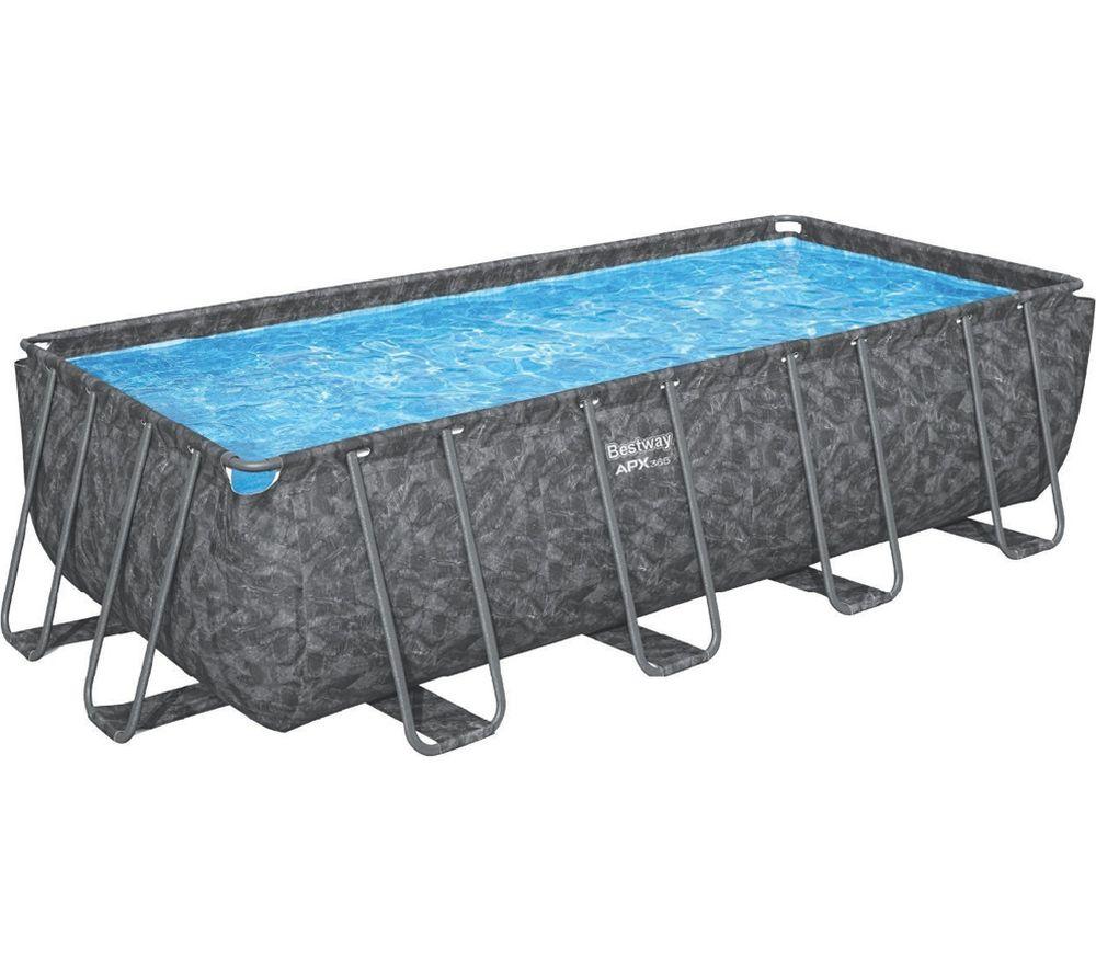 Bestway 18ft x 9ft x 52" APX 365 Rectangular Swimming Pool - Grey
