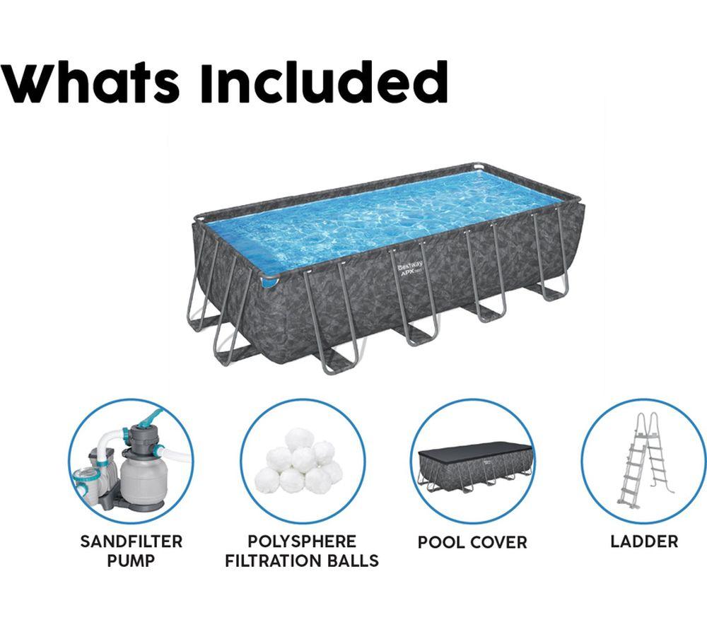 BESTWAY 18ft x 9ft x 52" APX 365 Rectangular Swimming Pool - Grey image number 2 of 8