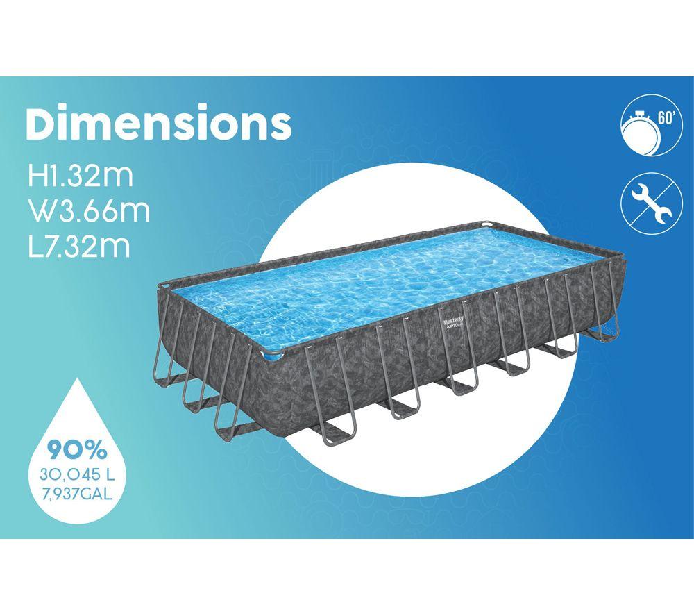 BESTWAY 24ft x 52" APX 365 Rectangular Swimming Pool - Grey image number 3 of 6